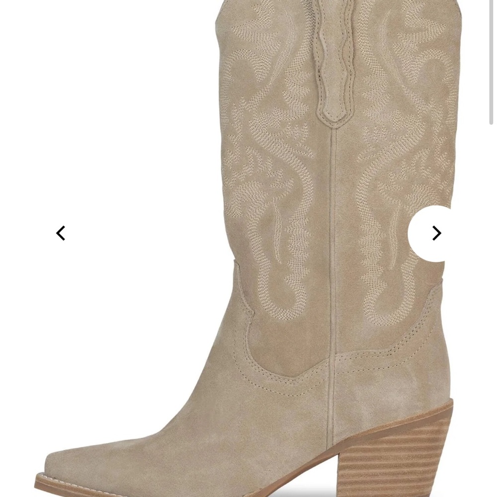 Jeffrey Campbell Tan Suede Western Boots (worn once, basically brand new!)